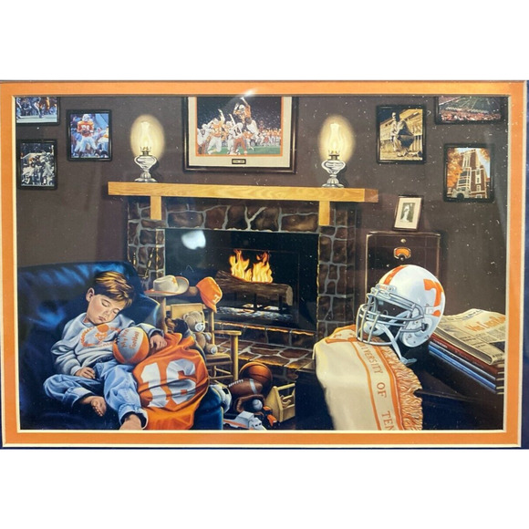 University of Tennessee Football Traditions II Framed Art Print Fireplace Child
